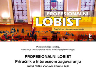 Poziv na predstavljanje knjige: Profesionalni lobist – Priručnik o interesnom lobiranju